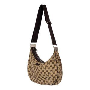 GUCCI BROWN CANVAS ROUND MESSENGER BAG
